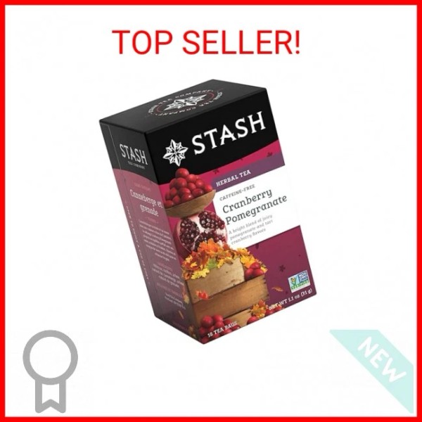 Stash Tea Cranberry Pomegranate Herbal Tea - Naturally Caffeine Free,