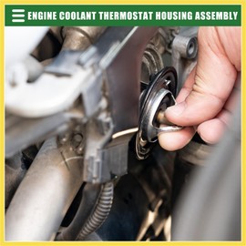 PARSKILO Engine Coolant Thermostat Housing Assembly, for Jeep Cherokee 2014-2021, Metal, 816-194, Silver Tone Benefit