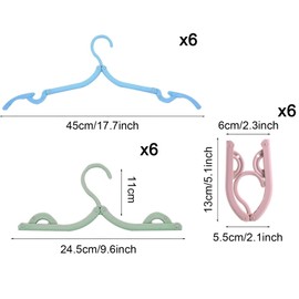 GAOHAN 18 PCS Folding Clothes Hangers Travel Hangers Foldable Non-slip Plastic Hanger Portable Space Saving Folding Hanger for Home,Hotel,Holiday,Travel,Camping