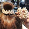 AMOR SPES Crystal Pearl Hair Tie Rope Hair Band for