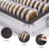 100-Slot Coin Storage Box, Dual Combination Locks, Aluminum Frame