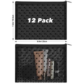 12 Pack Mesh Makeup Bag Heart Printed Mesh Zipper Pouch Nylon Clear Cosmetic Bag Travel Organizer Bags Toiletry Storage Bag Purse Pencil Pouch