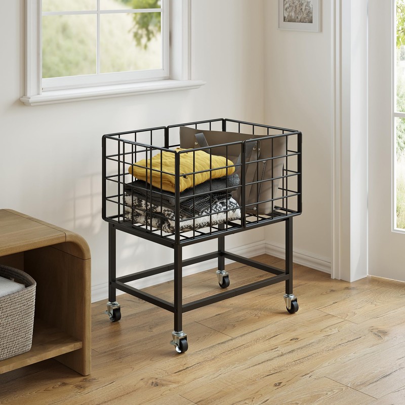 WOWLIVE Rolling Laundry Hamper with Wheels, 80L Heavy Duty Laundry