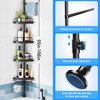 HAMITOR Corner Shower Caddy Tension Pole: Adjustable Stainless Steel Shower