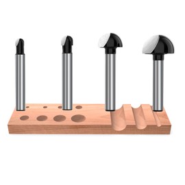 ROOCBIT Broca de enrutador de caja de ensenada de vástago de 1/4 pulgadas, 5/16 pulgadas, 3/8 pulgadas, 1/2 pulgadas, diámetro de corte, herramienta de carpintería, 4 piezas