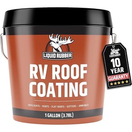 Liquid Rubber RV Roof Sealant- Professional-Grade Solar Reflective Flexible Waterproof Membrane Coating for EPDM, TPO, Fiberglass & Aluminum Camper & Travel Trailers- Brilliant White, 1 Gallon