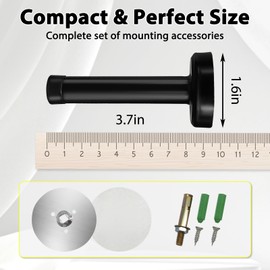 2 Pack Matte Black Door Stoppers for Wall, Heavy Duty 304 Stainless Steel Door Stop with Wide Base, Screw or Adhesive Mounted Wall Protector (9.5x4.3cm)