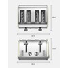 Toaster 4 Slice, Extra Wide Slots, Stainless Steel with High