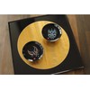 (Temperature Design) Round Pottery Warmth Kabuki® Black Flat Cup Set,