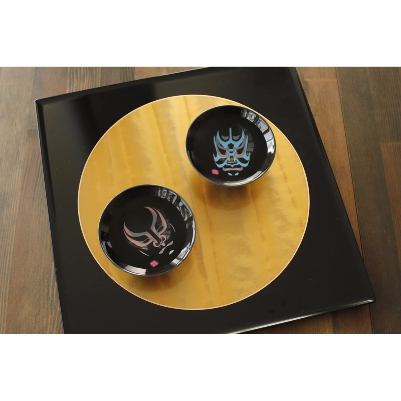 (Temperature Design) Round Pottery Warmth Kabuki® Black Flat Cup Set,