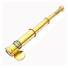 HEYNZ Pirate Monocular Royal Navy Full Brass Vintage Marine Spyglass Pirate Monocular Unique Brass Nautical Telescope Pirate Spyglass Telescope Great Collectible Gift Item (12 Inch) by Heynz. Gold