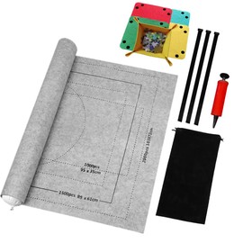 BangShou Jigsaw Mat, Puzzle Roll Mat, Portable Jigroll up to 2000 Pieces Jigsaw Board, Foldable Puzzle Saver Storage Felt Pad with inflatable Pump