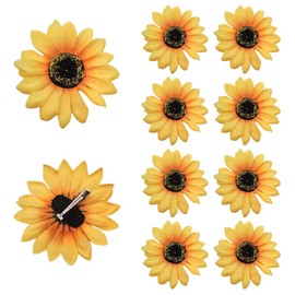 Gotetiso Pack of 10 Sunflower Hair Clips Hair Pins Duck Beak Clip Yellow Flowers Crocodile Clips Hair Clips Sunflower Hair Clips Sunflowers Silk Flowers Decorative Hair Styling Accessories