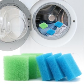 Easy-to-Use 6-Pack Pet Hair Remover for Laundry - Lint Roller for Washer & Dryer, Reusable Lint Trap for Washing Machine - Multi-Functional Fur Zapper for Dogs and Cats (3 Blue, 3 Green)