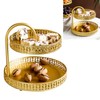 Double Layer Pastry Tray Decorative Copper Gold Biscuits Dessert Display