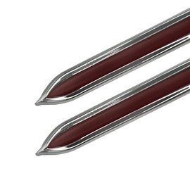 Vintage Style 5/8" Maroon & Chrome Side Body Trim Molding - Formed Pointed Ends