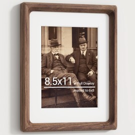 Heimlove 8.5X11 Picture Frames Natural Walnut,Original Wood Hand Make Crafted Photo Frame with Mat to 6X8 Graduation Picture Display,Family Picture,Wedding Picture Tabletop & Wall Decoration