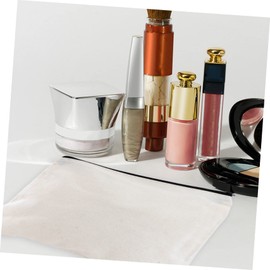 Outanaya 10PCS Cotton Canvas Zipper Storage Bags Portable Handheld Wash Bag for Toiletries Multi-Purpose Pencil Case for Travel and Home Use Black and Beige