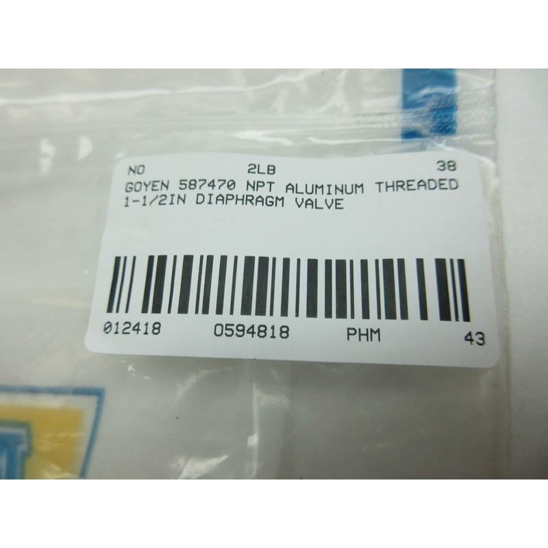 GOYEN RCA45T000 Aluminum 1-1/2IN NPT Diaphragm Valve D594818
