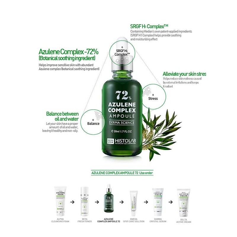72% Azulene Complex Korean Beauty Facial Serum – Soothing &