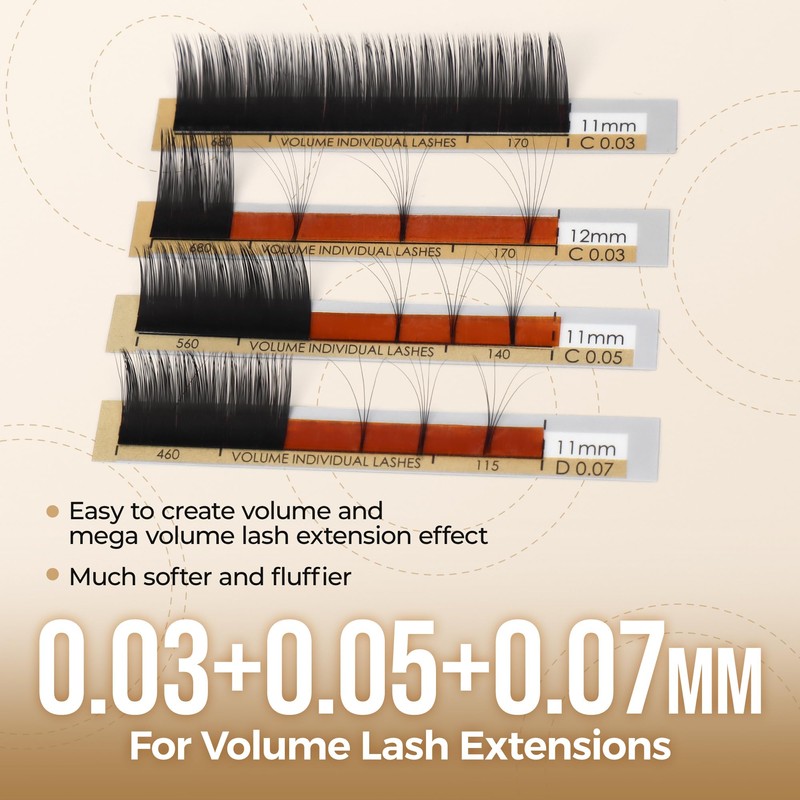 LASHVIEW Eyelash Extensions,Individual Lashes,Premium Single&Classic Lases,0.15 D Curl Thickness 13mm,Natural