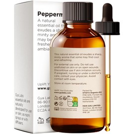 Gya Labs Peppermint Essential Oil Set for Diffuser & Hair - Huge 4 Fl Oz - 100% Pure Natural Peppermint Mint Oil for Skin, Body - with Herbal Tea, Mint Caffeine Free Tea