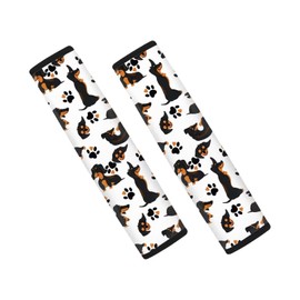 Dolyues Dogs Seat Belt Covers Pads for Women Cute Comfort Seatbelt Shoulder Strap Cushion for Adults 2 Piece Full Set Universal Car Decor Accessories