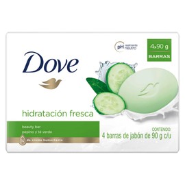 Jabón Dove Hidratación Fresca Pepino y Té Verde 4 x 90 g