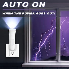 ROSSEX 4 in 1 Emergency Lights for Home Power Failure, 2 Pcs Rechargeable LED Flashlight Plug in Wall, Automatic Turn-On Power Outage Night Light Flashlight for Hurricane Preparedness Items