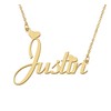 Aoloshow Justin Heart Name Necklace Women 18k Gold Plated Stainless