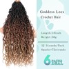 BLUONASI 6 Packs Goddess Faux Locs Crochet Hair for Black