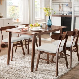 SearchI Seat Covers for Dining Chairs, 4 Pack Stretchable Removable Dining Room Chair Seat Covers, Kitchen Chair Seat Covers Protectors(Beige Jacquard)