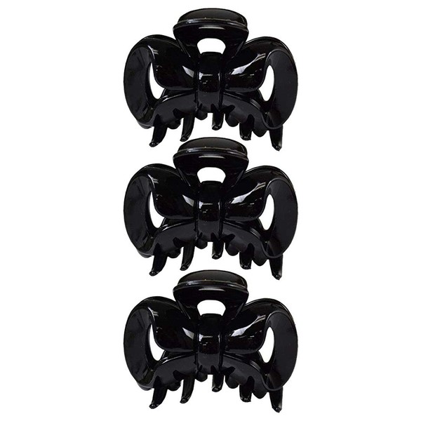 3.5 Bow Jaw Clip - Set of 3 Black