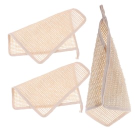 Vaguelly 3Pcs Ramie Washcloths Multi Functional Face Bath Towels for Comfortable Cleaning Portable Hand Towels for Family Use for Bathing and Facial Care