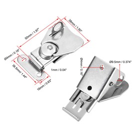 uxcell 1.97-inch SUS304 Stainless Steel Butterfly Twist Latch Keeper W Keyhole - 2 Pcs