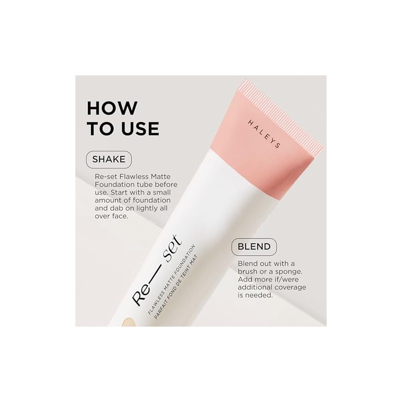 Haleys Base Maquillaje Líquida Set Cobertura Total Mate Vegana Crueldad