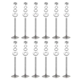 PATIKIL T Slot Bolts M6 x 65mm, 12 Set Square Head T Bolts Roof Rack Stainless Steel T Track Bolts with Nut Washers for Bike Ski Kayak Rack