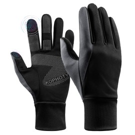 Winter Gloves Men Women Touch Screen Warm Gloves Water Resistant Windproof Thermal Gloves for Driving Running Cycling Texting (Black-Grey, X-Large (Men) -- XX-Large (Women))