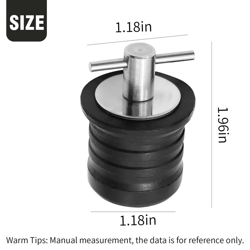 Anxingo 2 Pcs 1-1/4 Inch T-Handle Drain Plug,Twist and Seal