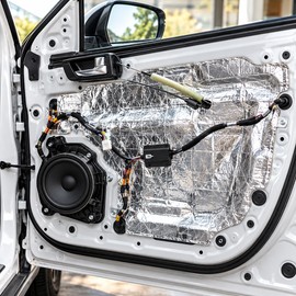 Car Sound Deadening Mat for Automotive Noise & Heat Insulation – 5mm Self-Adhesive Aluminum Foil Foam for Doors, Floors & Trunks