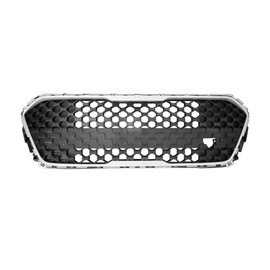 Front Lower Bumper Grille Compatible with 2023-2024 Kia Soul LX/S with Chrome Trim, OEM #86530K0AA0 - Direct Replacement - Black & Silver
