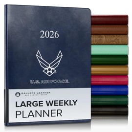 Gallery Leather Large Weekly Planner 2026 - Acadia Navy - US Air Force - 9.75x7.5"