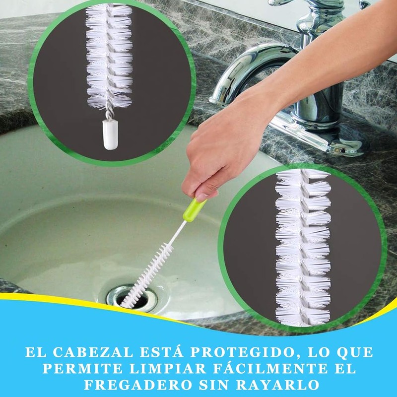 Juego de 8 Cepillos para Limpiar Botellas, Cepillo para Lavar