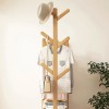 Colourtree Bamboo Garment Rack with Shelves & Hooks – Freestanding