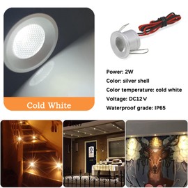 kpslucerna Small LED Spotlight, 6 Pack 12V 2W Spot LED Recessed Ceiling Light for Kitchen, Stairs, Cabinet, Hallway, DIY Lighting, Showcase, Cabinet, Downlight (Cool White)