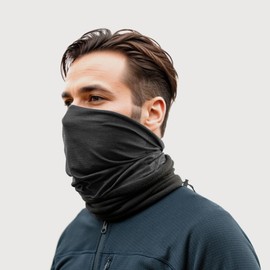 Adjustable fit Winter buff gaiter, Ski Mask- Breathable face mask for cold weather activities- Half Balaclava- for Men & Women(Charcoal)