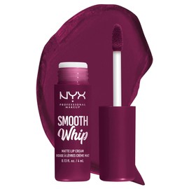 NYX Professional Makeup Liquid Lipstick, Matte Lip Cream, Ultra-Vibrant Shades, With Shea & Cocoa Butter, Smooth Whip, Shade: Berry Bed Sheets
