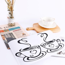 Coffee Cups Wall Stickers Creative Cafe Tea Wall Stickers Cafe DIY Art Wall Decal Vinyl Stickers for Kitchen Restaurant Decor Coffee Stickers,Home Décor Accents