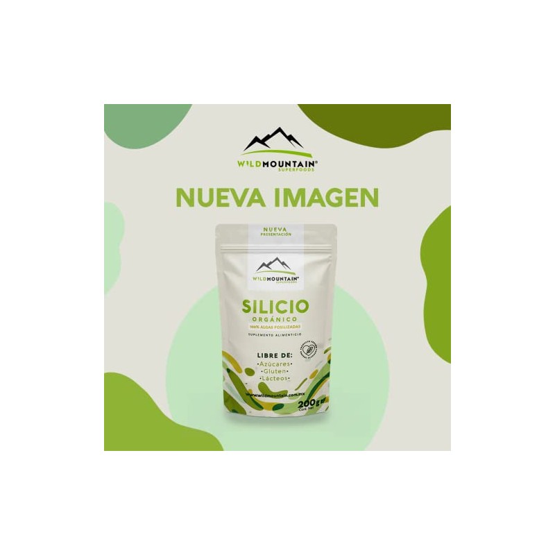 Wildmountain, Silicio Orgánico Suplemento Alimenticio Vegano Sin Azúcar 200gr