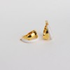 JeanBeau Two Tone Gold White Enamel Chunky Hoops Earrings for